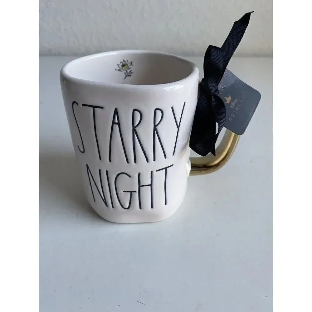 Rae‎ Dunn Jasmine Starry Night Disney Princess Double sided Mug Alladin NEW